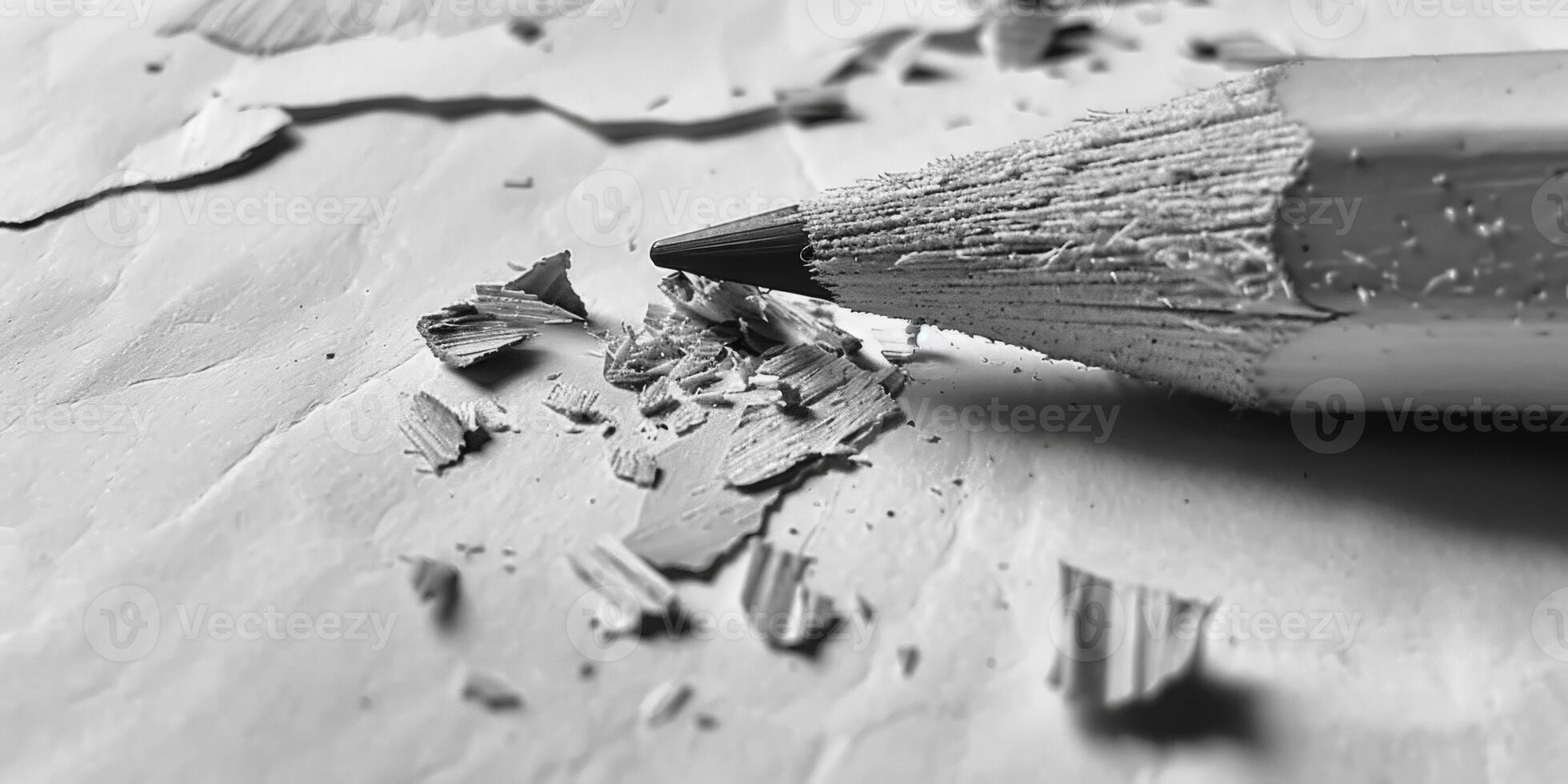 A pencil is sitting on top of a piece of paper photo