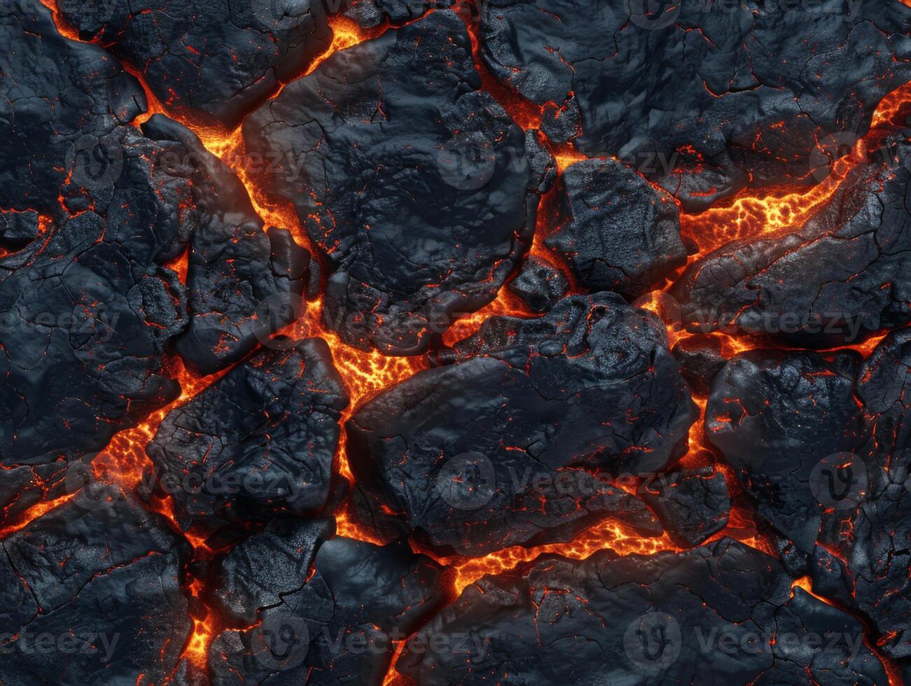 A lava flow with red and orange flames photo