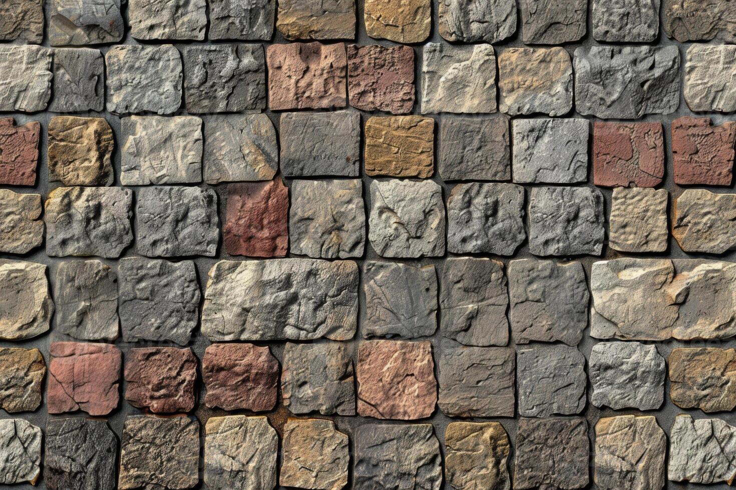 A stone wall with many different colors and sizes photo