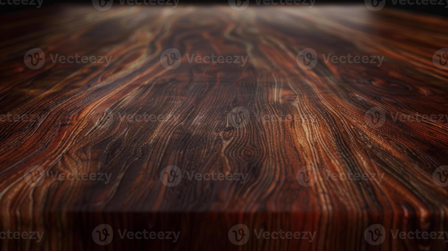 A table with a dark wood surface photo