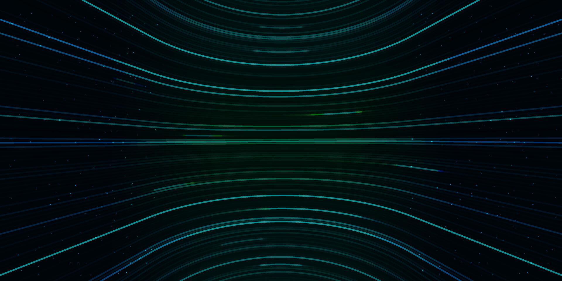 Technology digital futuristic concept glowing green color lines with lighting effect vector