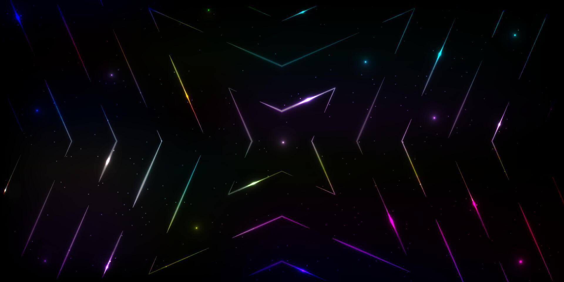 Colorful shape patterns creating a vibrant cosmic background in a dark space design, outer space concept vector