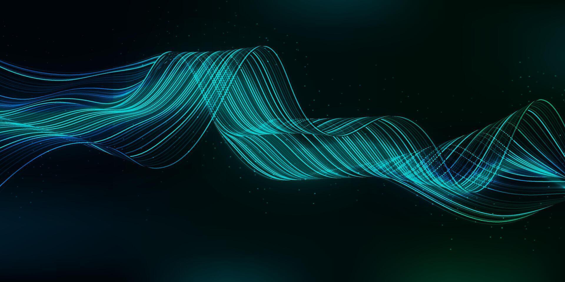 abstract wavy line futuristic background, technology digital concept glowing line vector
