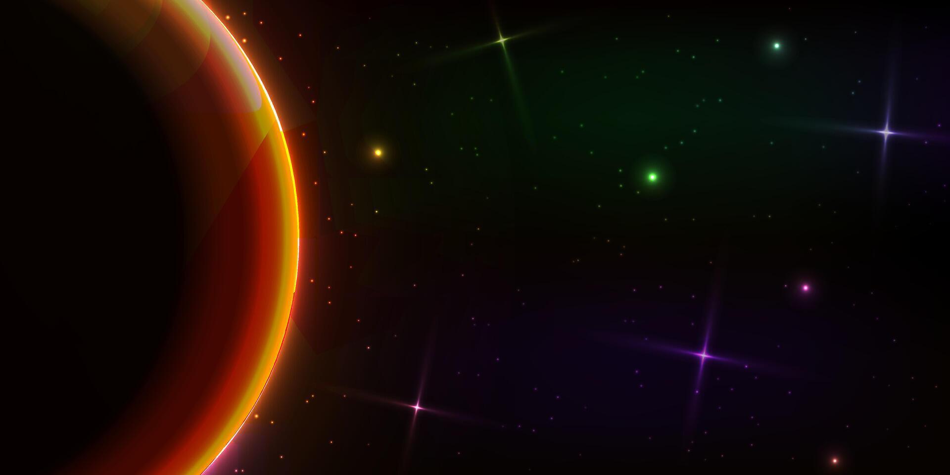 solar eclipse background with outer space vector