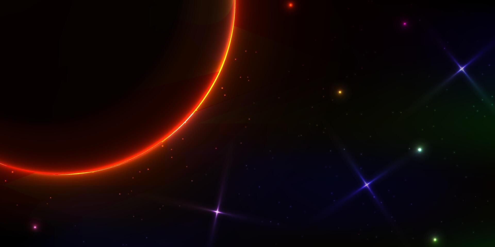 Solar eclipse background with outer space concept vector