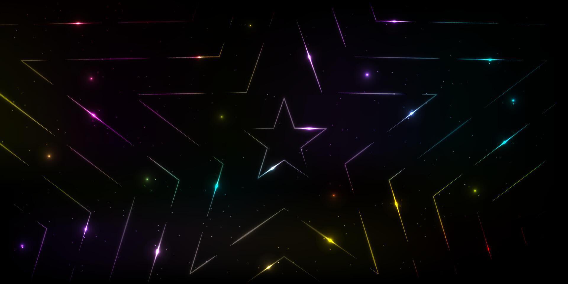 Colorful star patterns creating a vibrant cosmic background in a dark space design, outer space concept vector