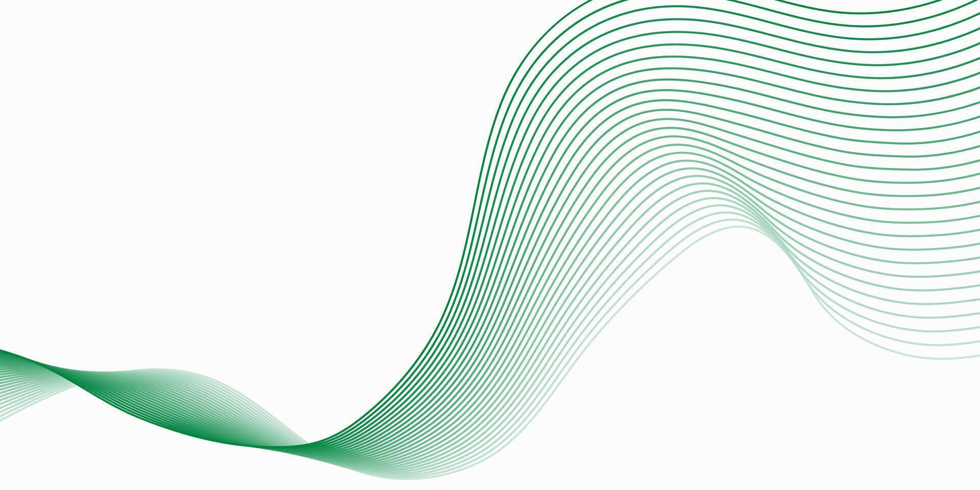 Trendy abstract green wave line design for technology backgrounds vector