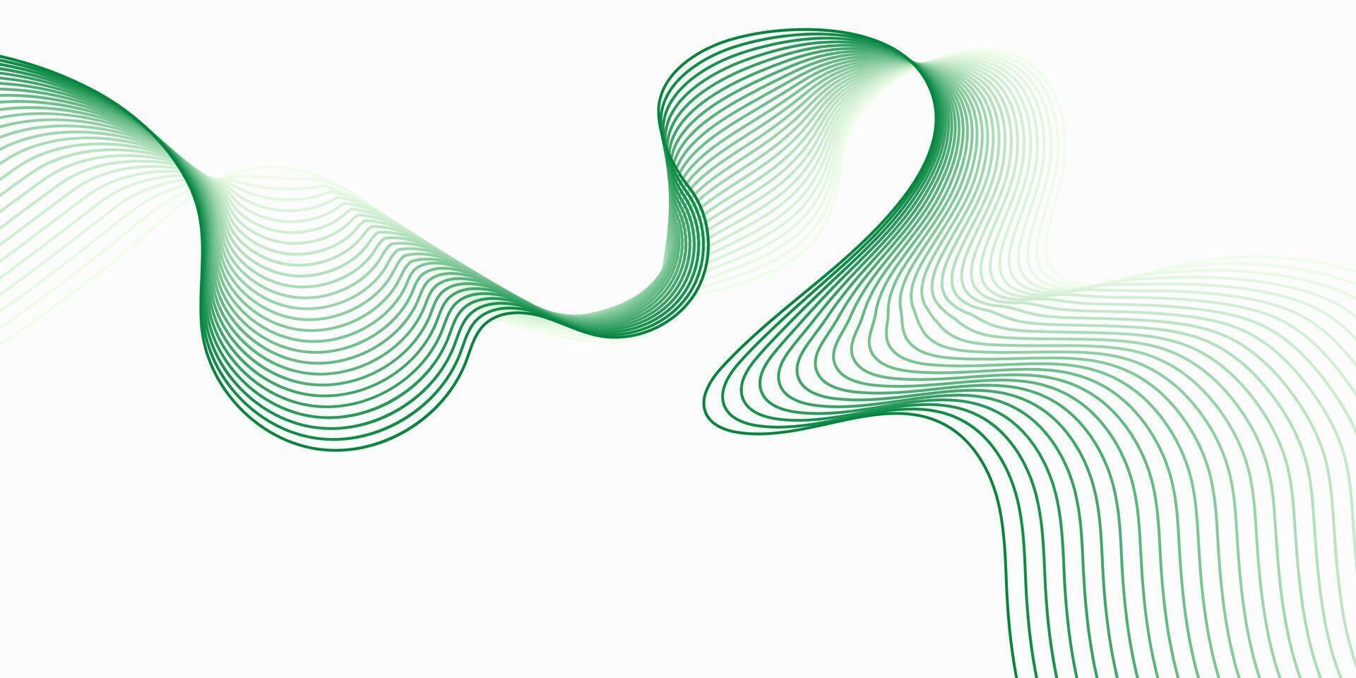 Green smooth wave abstract background. Dynamic wave design element vector