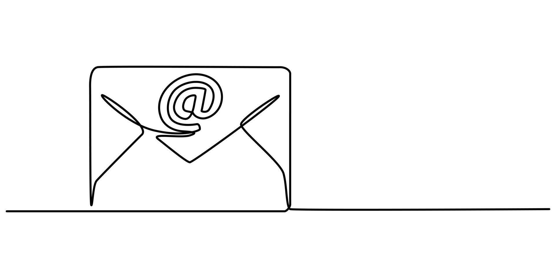 Sealed postal envelope World Letter Writing Day continuous one line drawing for different uses illustration vector