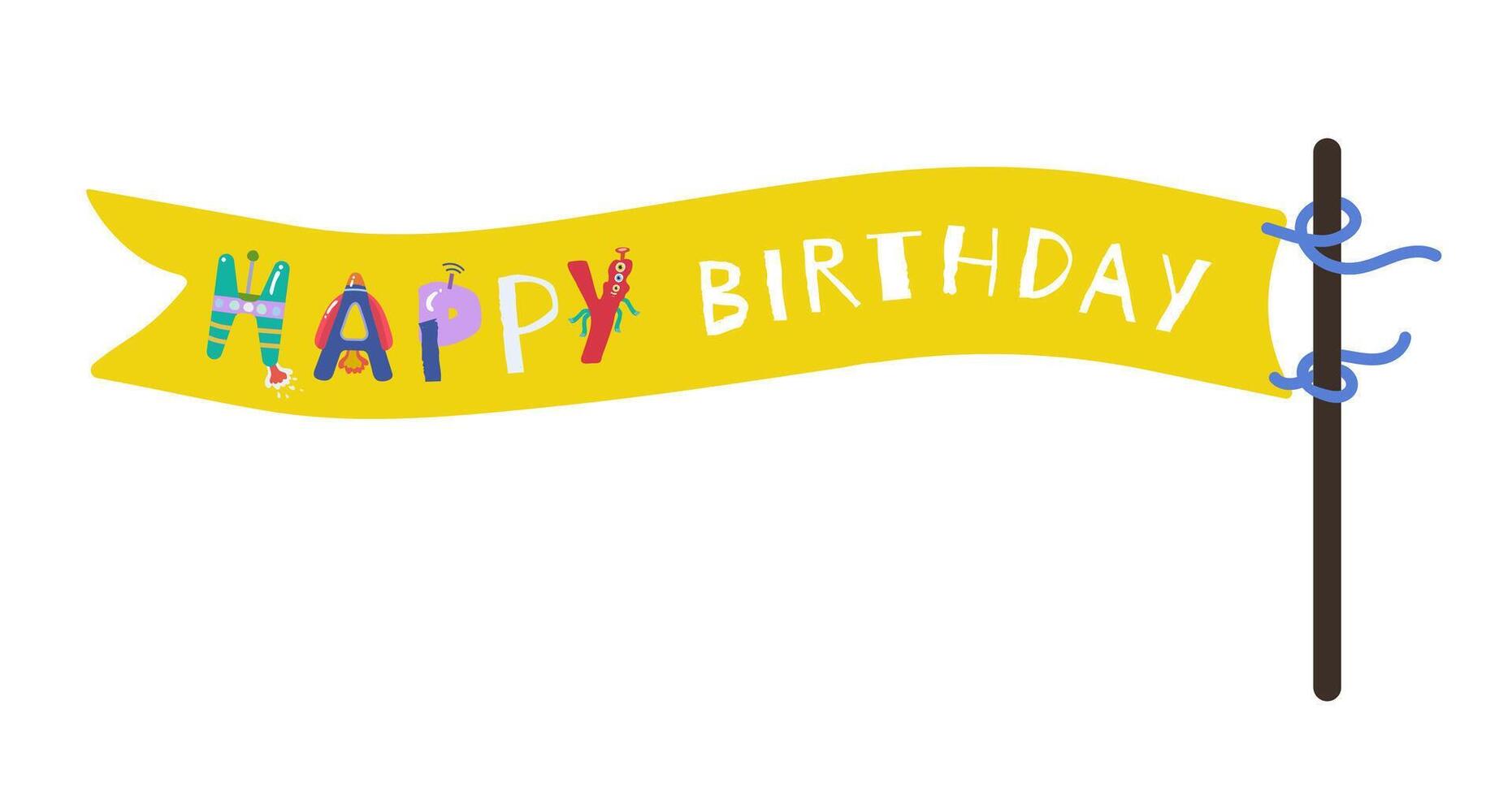 Happy birthday sign colorful banner, . vector