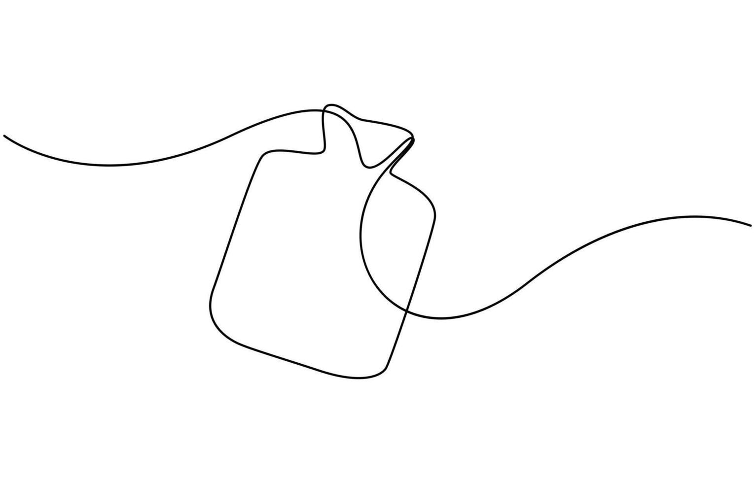 continuous line art drawing of Hot Water Bag vector