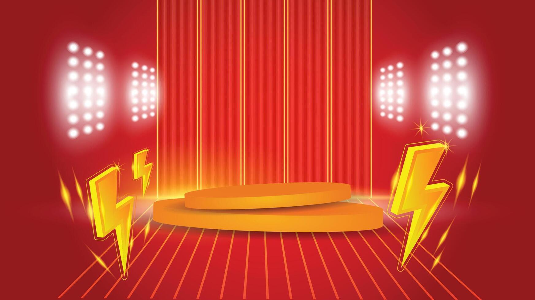 Abstract red scene mega sale, danger podium banner, neon night pedestal.Podium concept, technology, digital business, innovation, science fiction scene vector