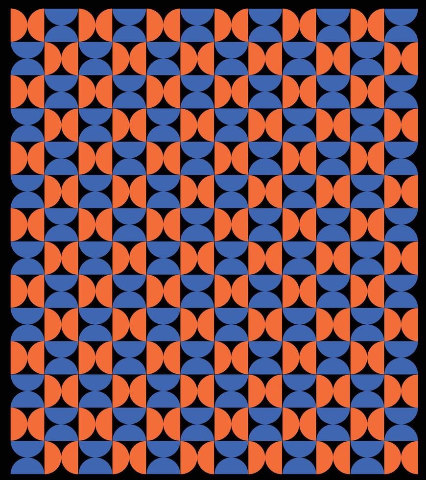an orange and blue bauhuse pattern with a square in the middle vector