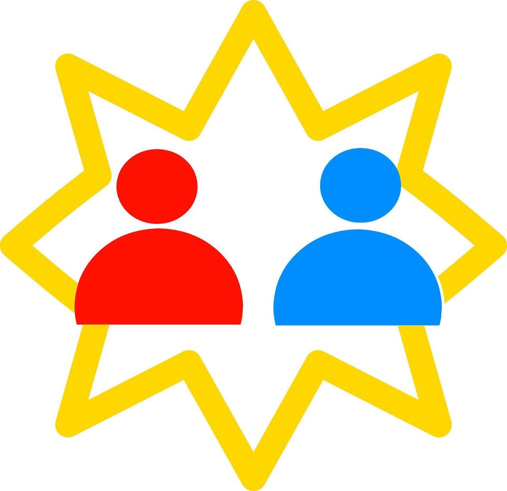 Versus match lobby two player duel blue and red color icon. Fit for web or game ui. vector