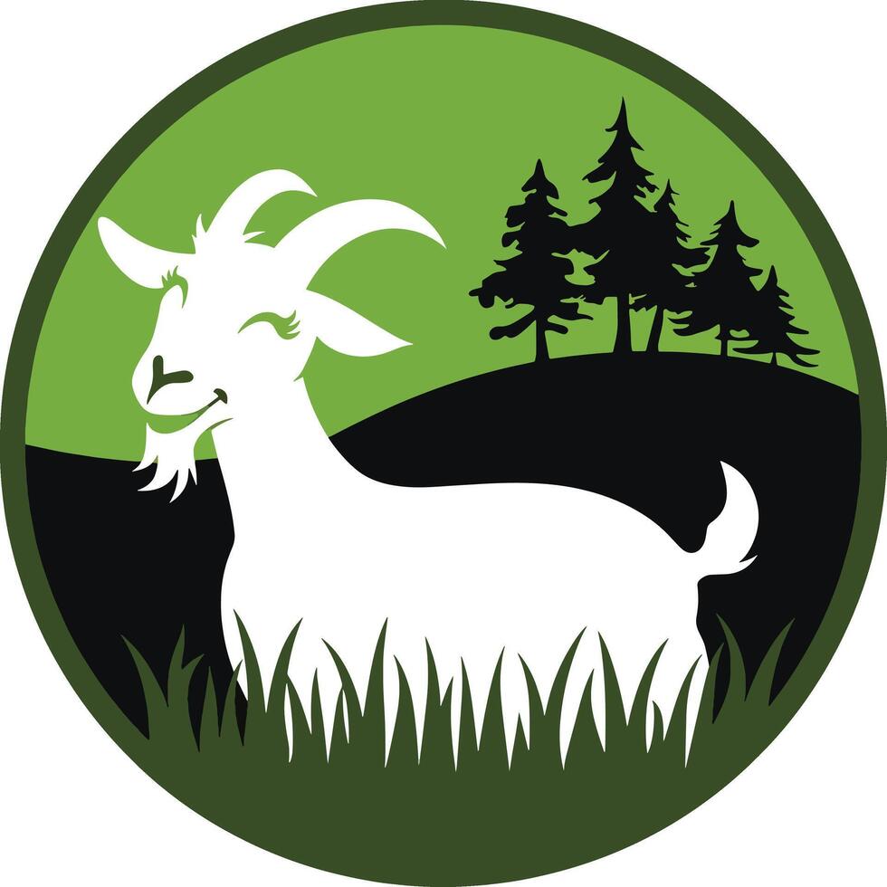 goat circle logo design vector