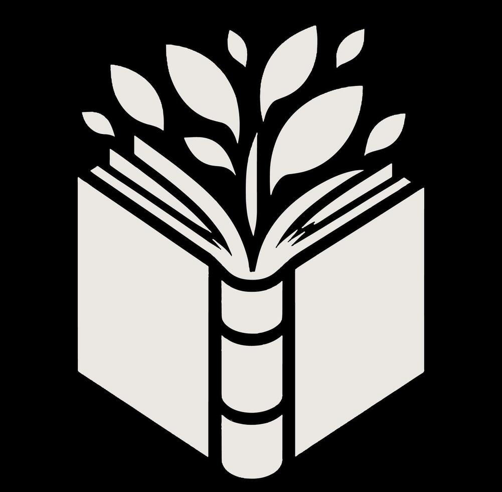 A book with leaves on it and a leaf on the cover vector