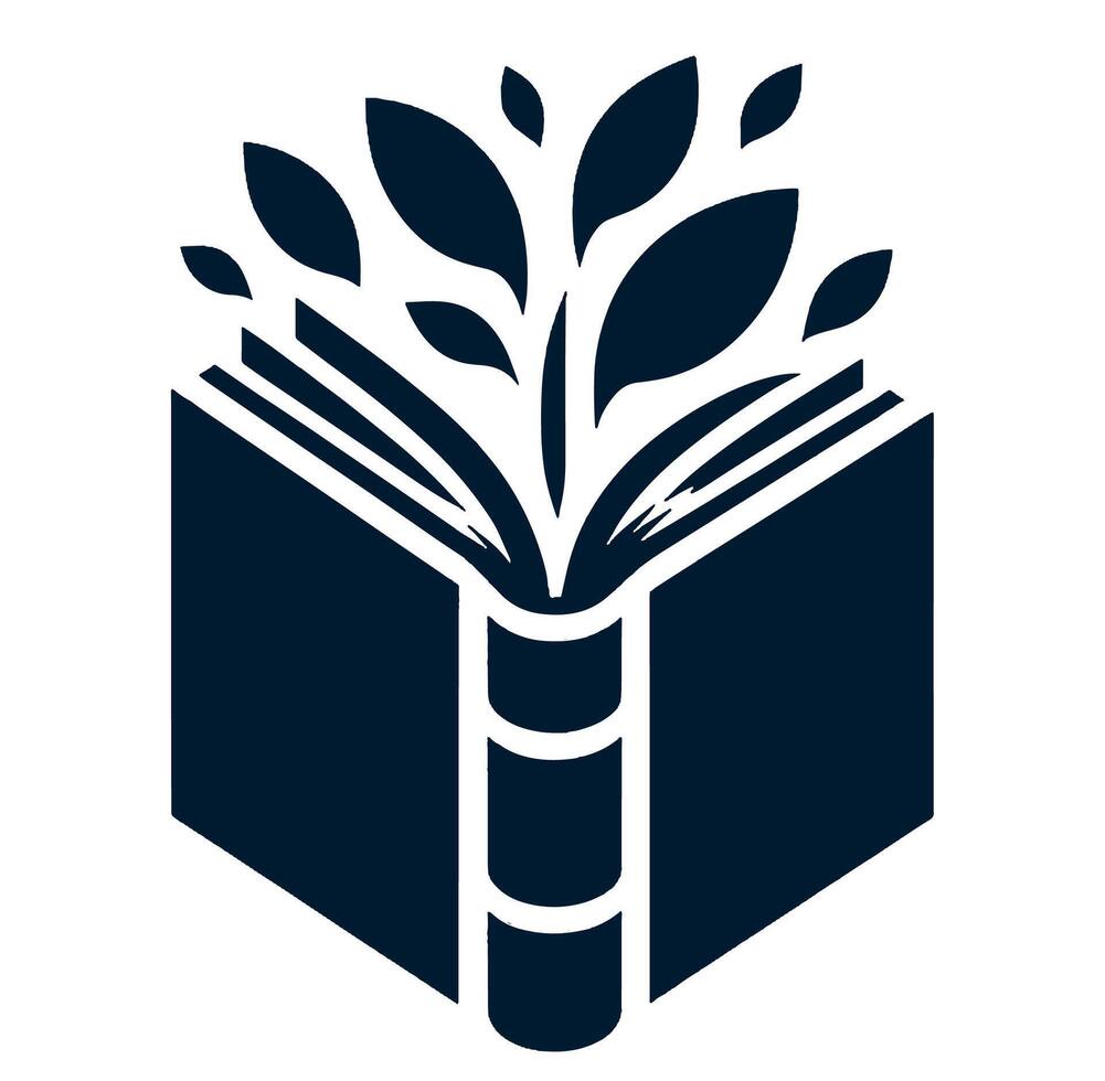 Open book with leaves on it vector