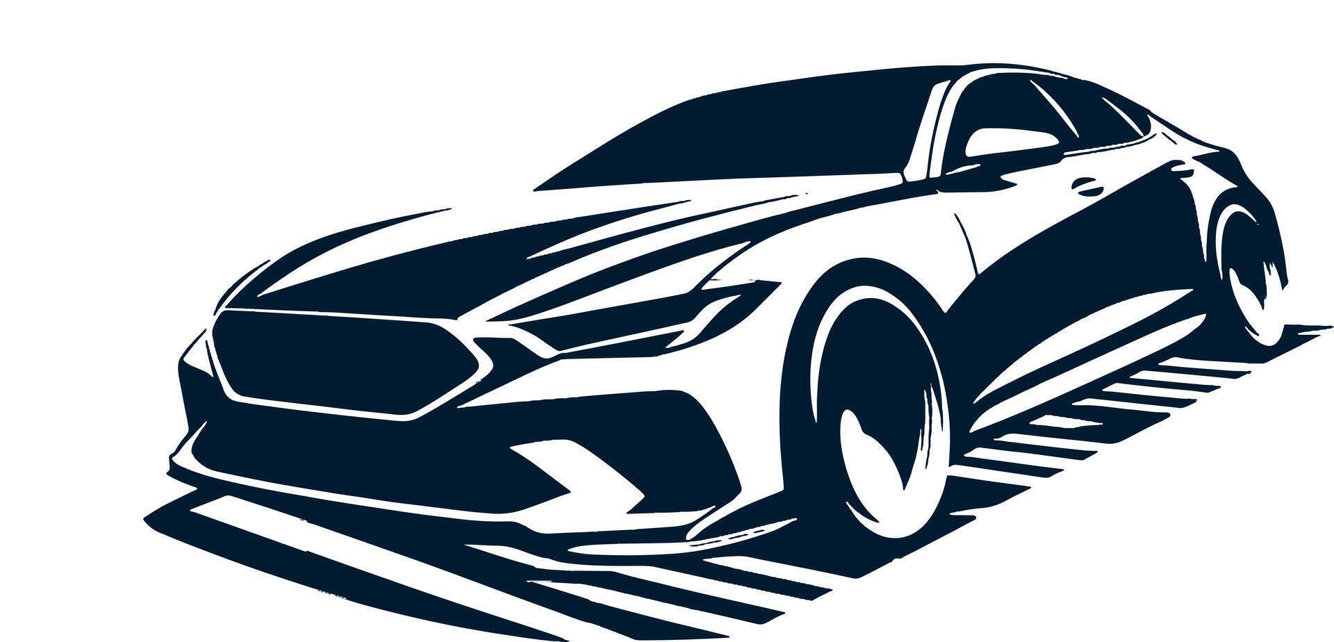 A car is shown on a white background vector