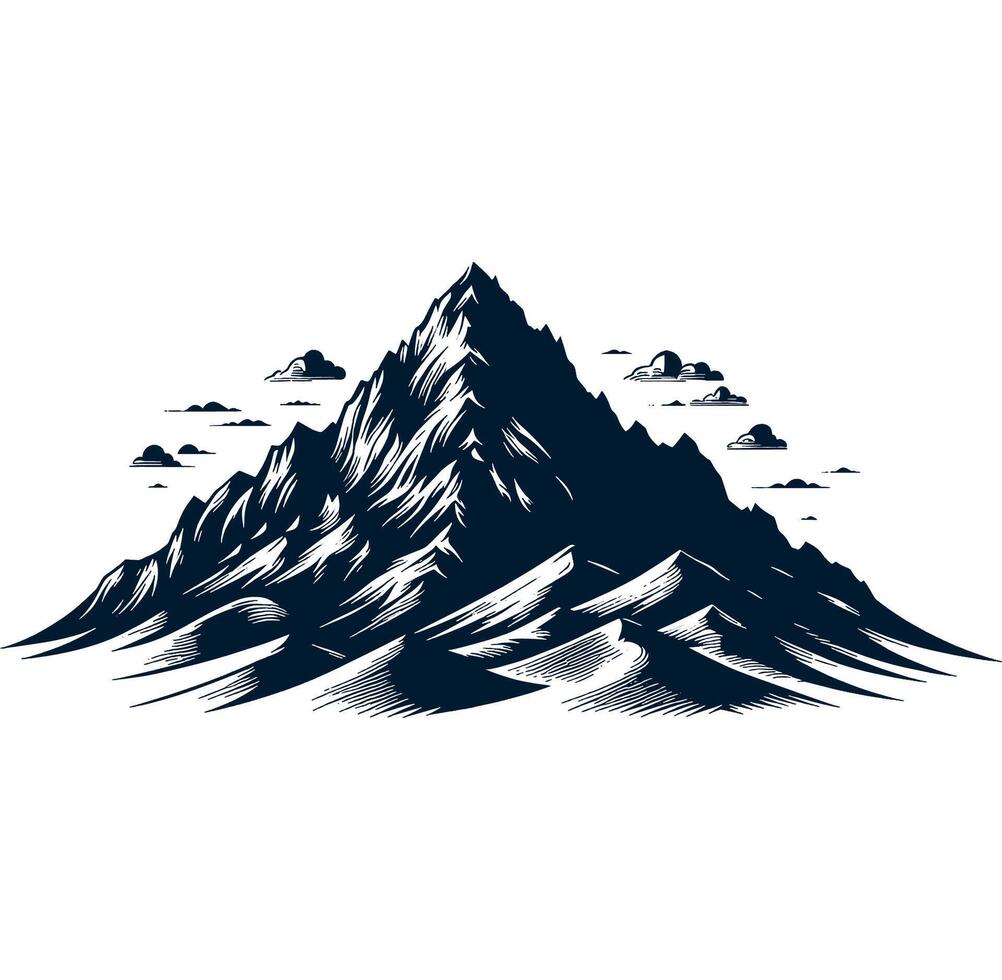 Mountain range with clouds and mountains vector