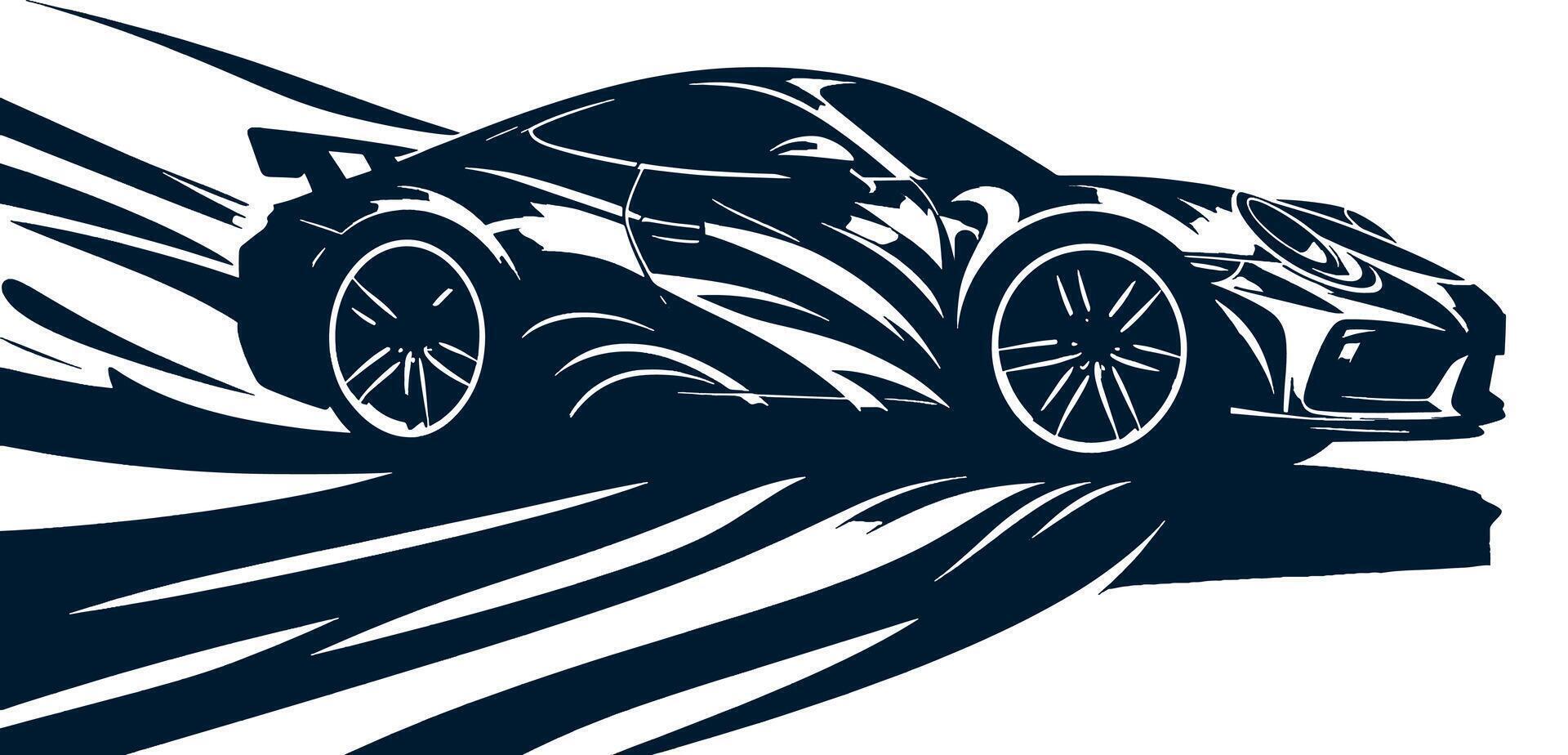 Racing car with a black and white design vector