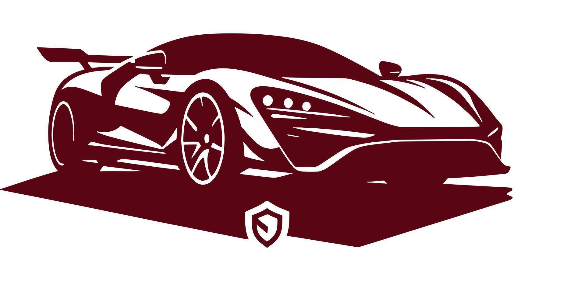 Black and white image of a futuristic sports car vector