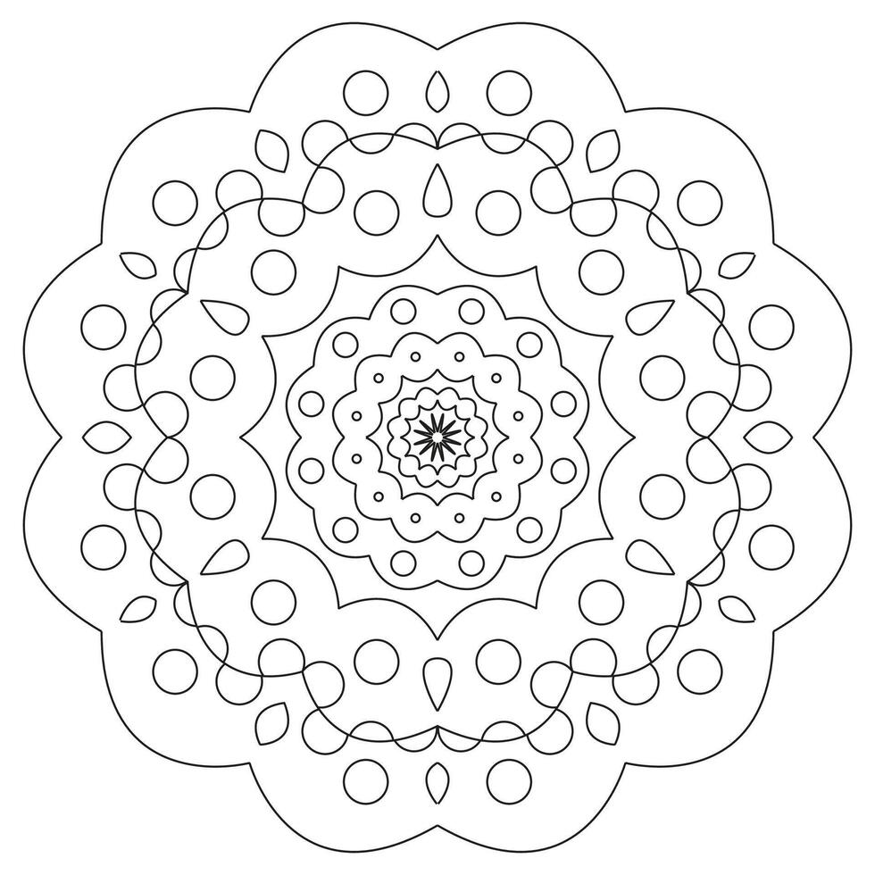 Mandala Coloring hand drawn vector