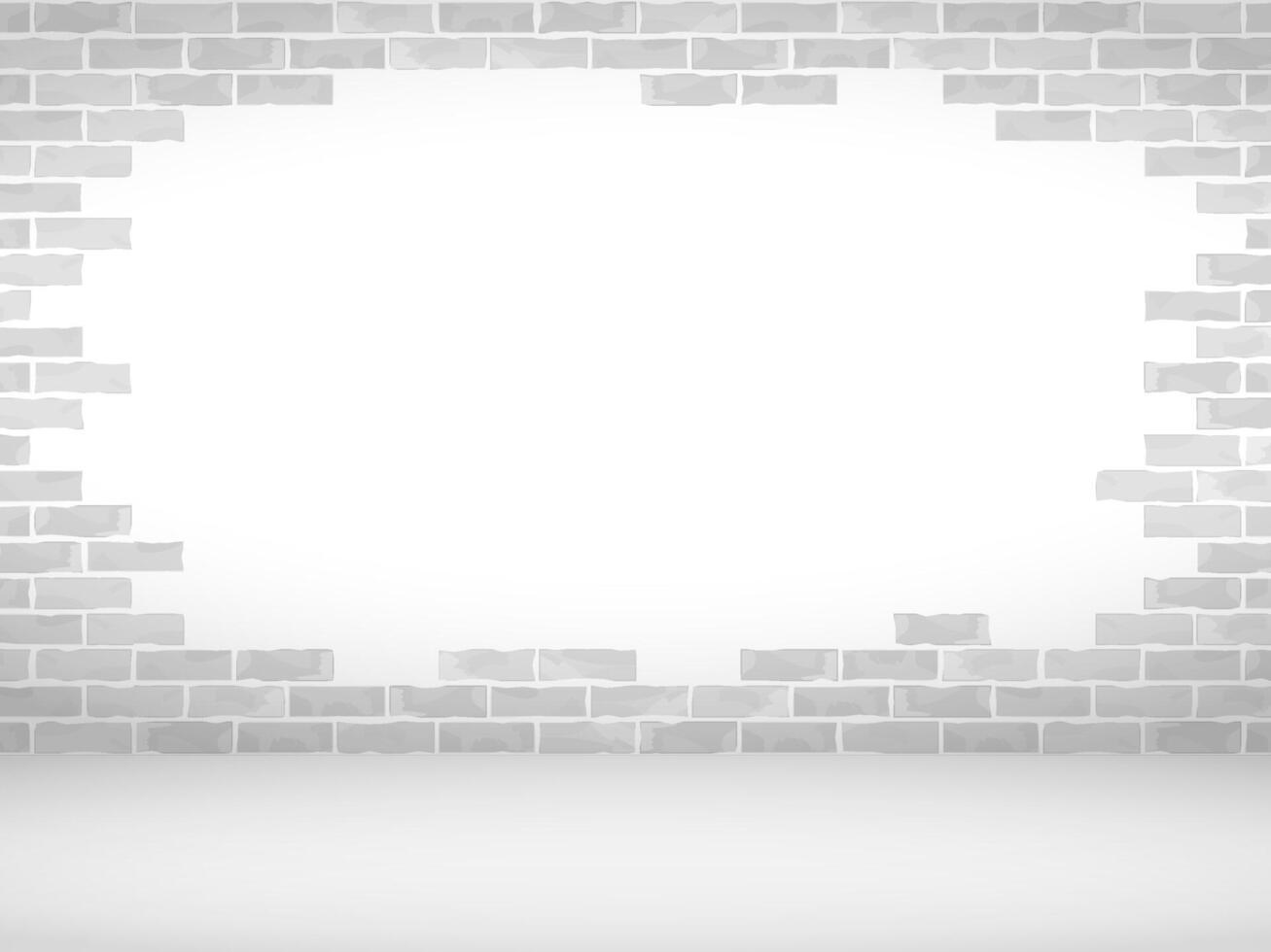 Broken brick wall and floor vector