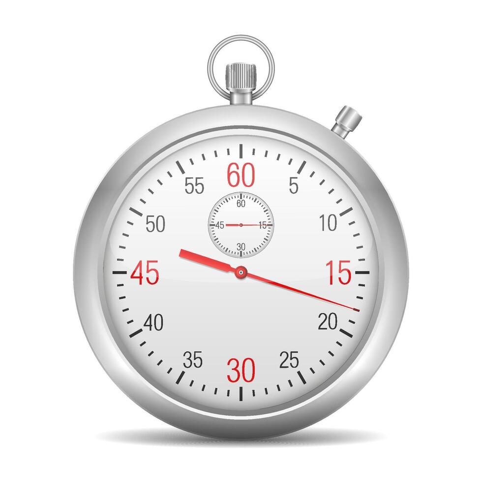 Stopwatch, white background vector