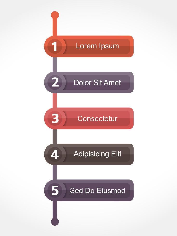 Design template with five elements with numbers and place for your text vector