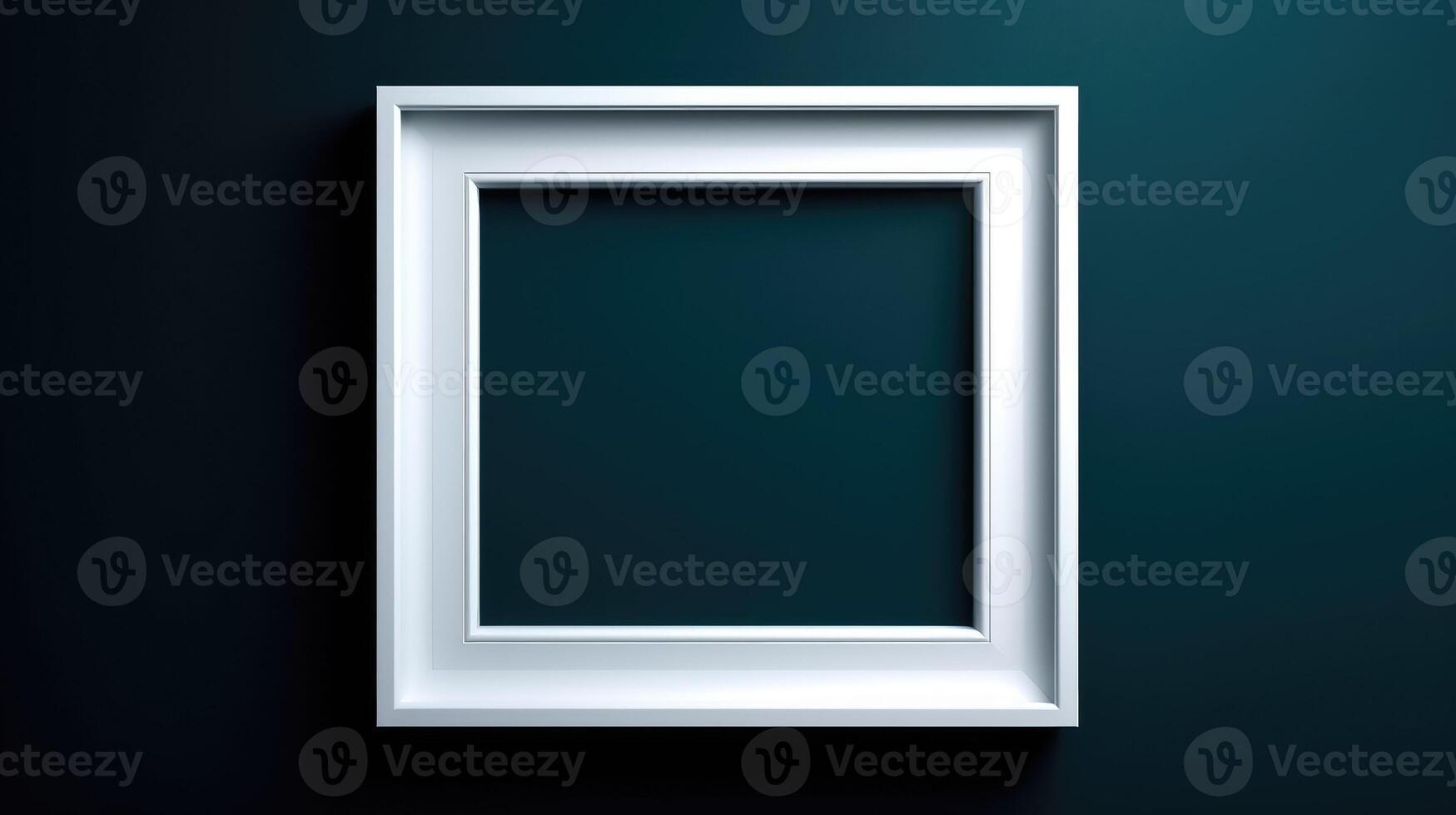 White frame on a dark wall photo