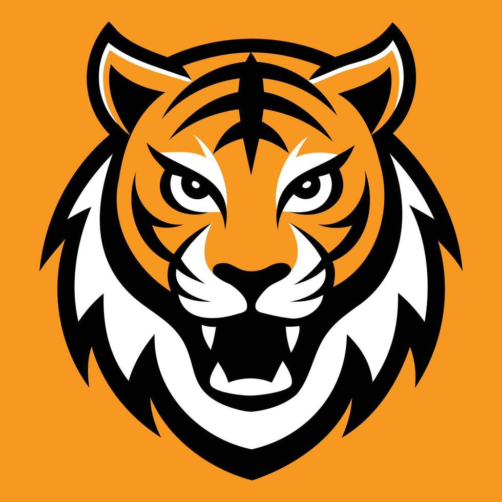 Fierce Tiger Head Mascot Logo Design vector