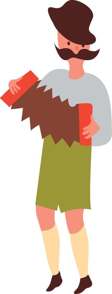 Oktoberfest Man Breaking Apart Chocolate Bar vector