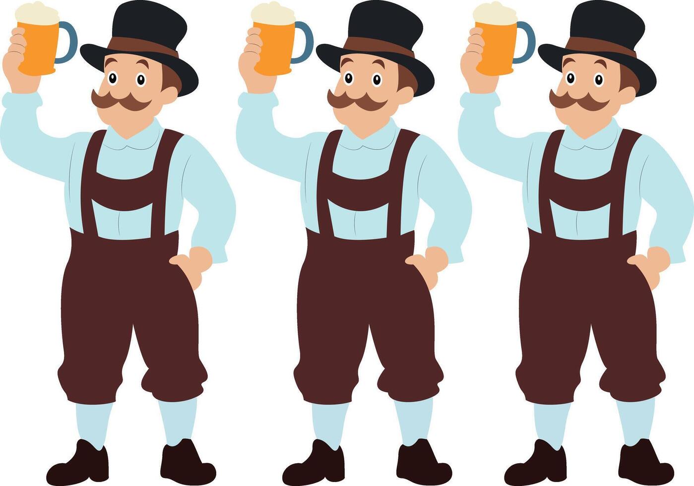 Oktoberfest Bavarian Men Toasting Beer Festival vector