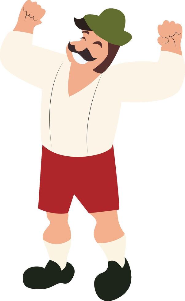 Oktoberfest Happy Bavarian Man Celebratory Pose vector
