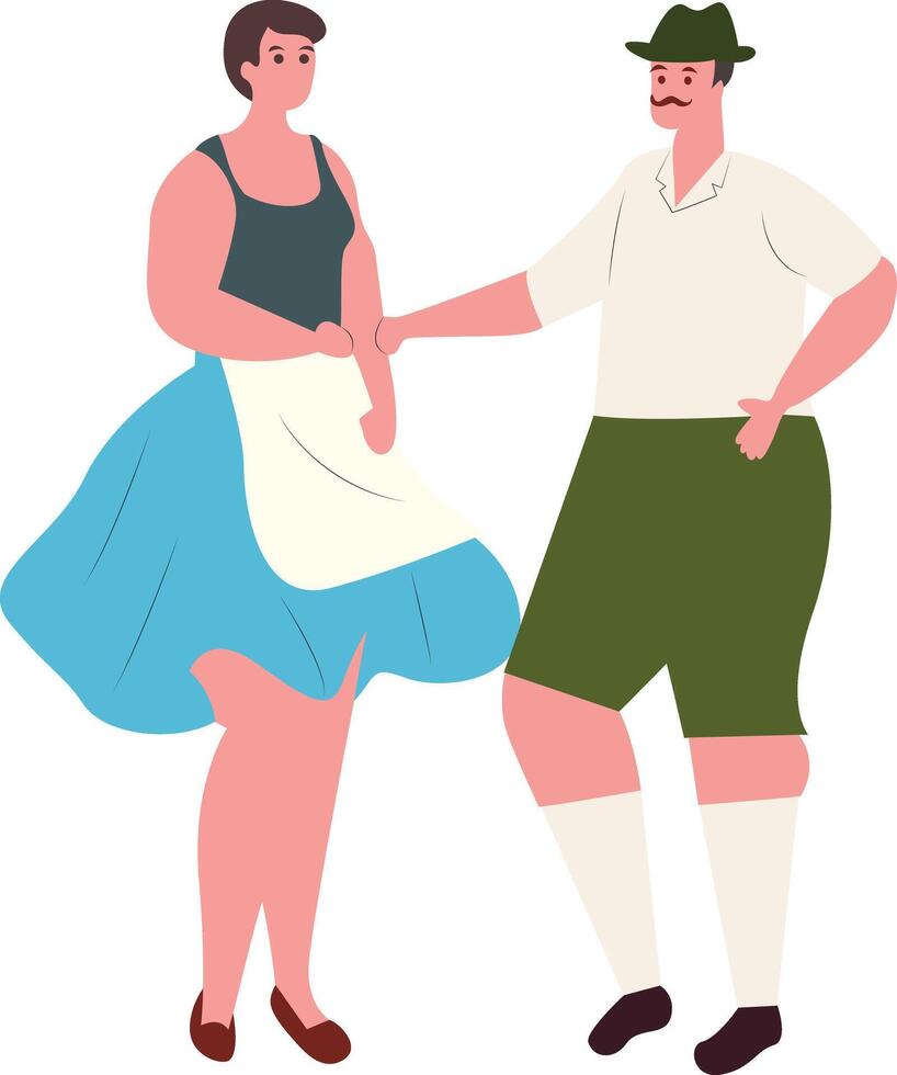 Oktoberfest Bavarian Couple Folk Dance Illustration vector