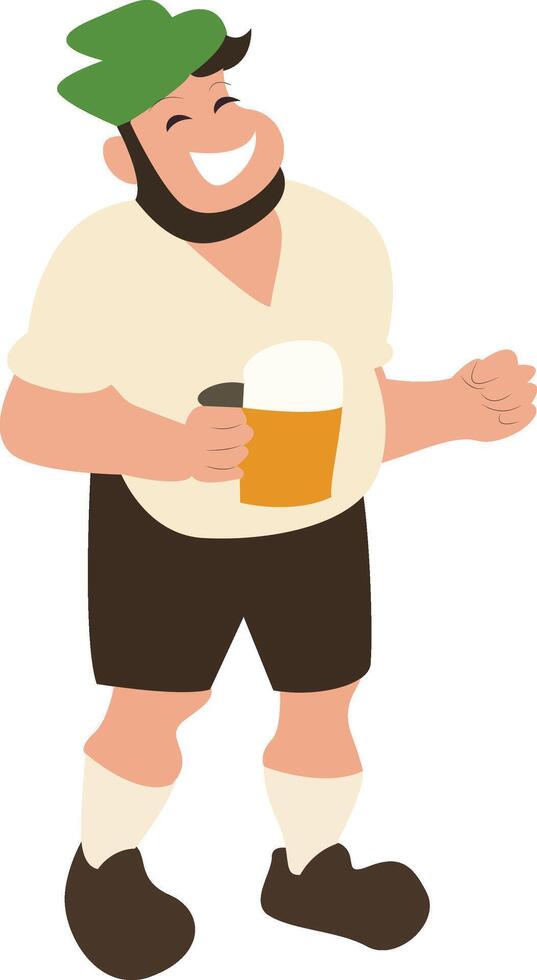 Oktoberfest Happy Bavarian Man Beer Stein Oktoberfest vector