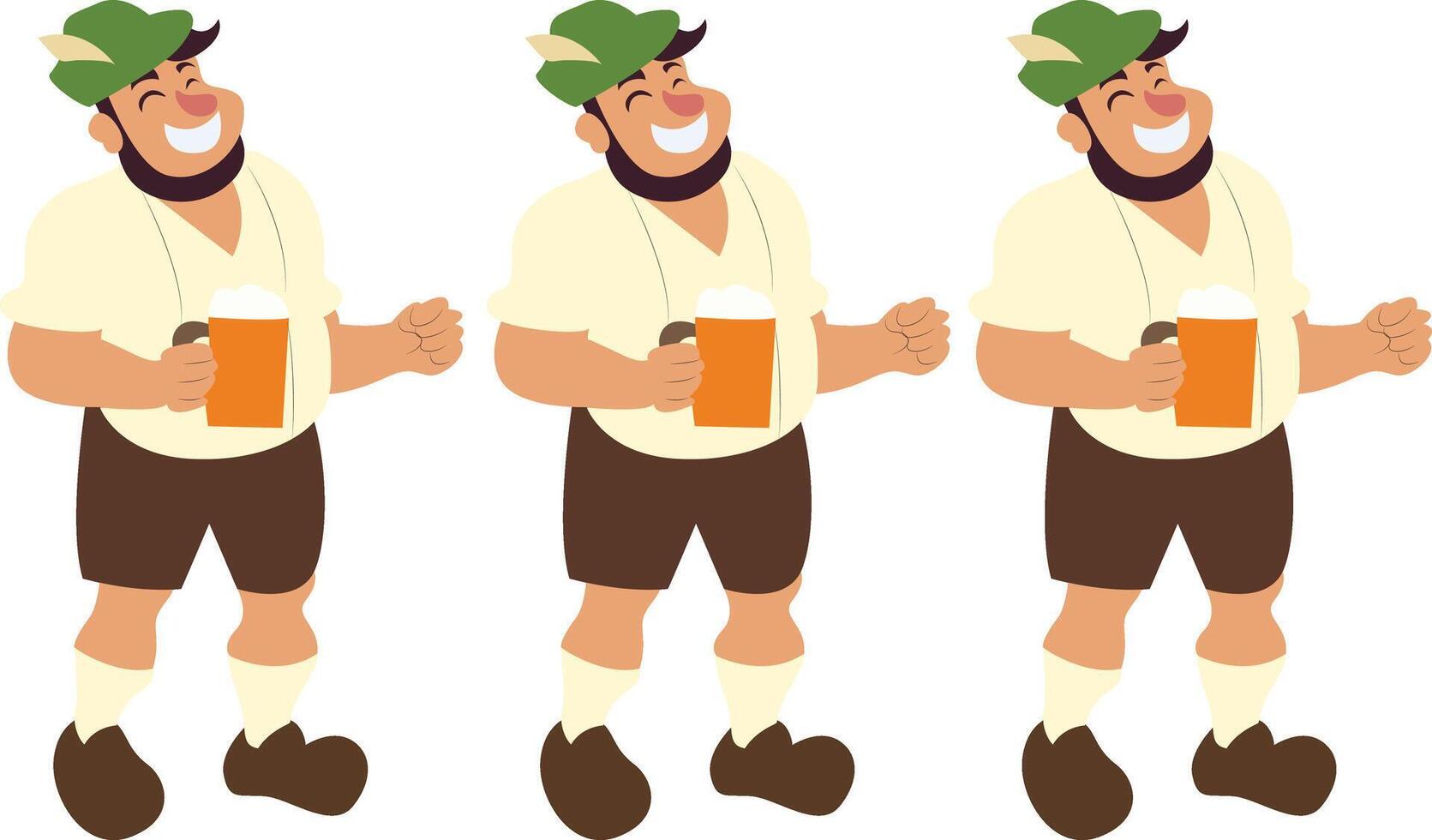 Oktoberfest Happy Bavarian Men Oktoberfest Beer vector