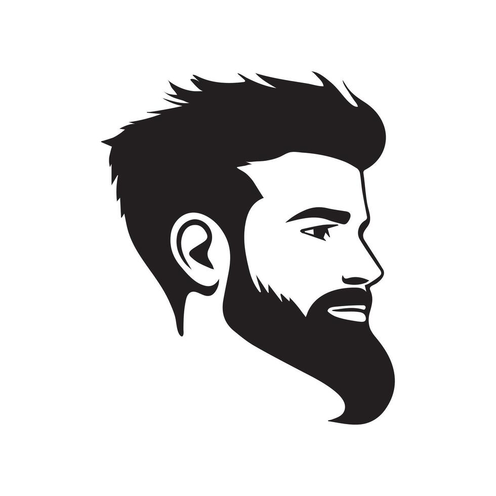 a man with a beard and a mustache is shown in a silhouette vector