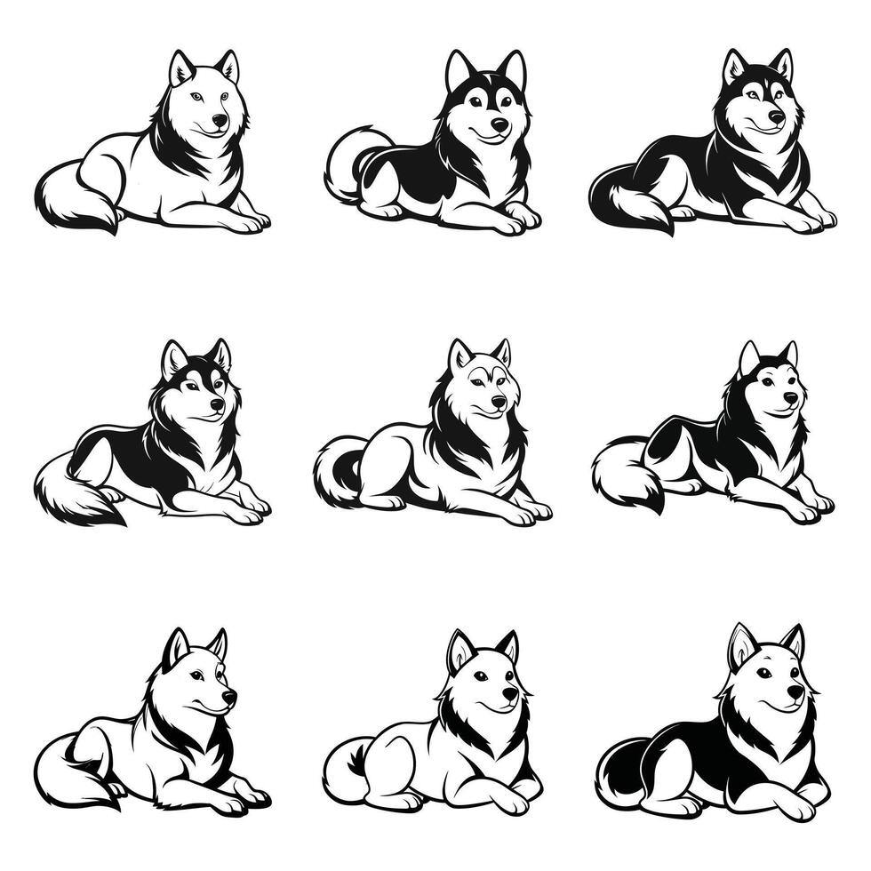 The Power Of An Alaskan Malamute vector