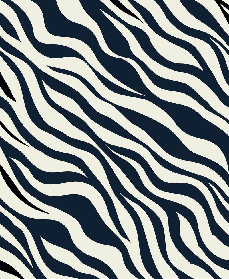 Vibrant Seamless Zebra Print Pattern - Black and White Animal Skin Background vector