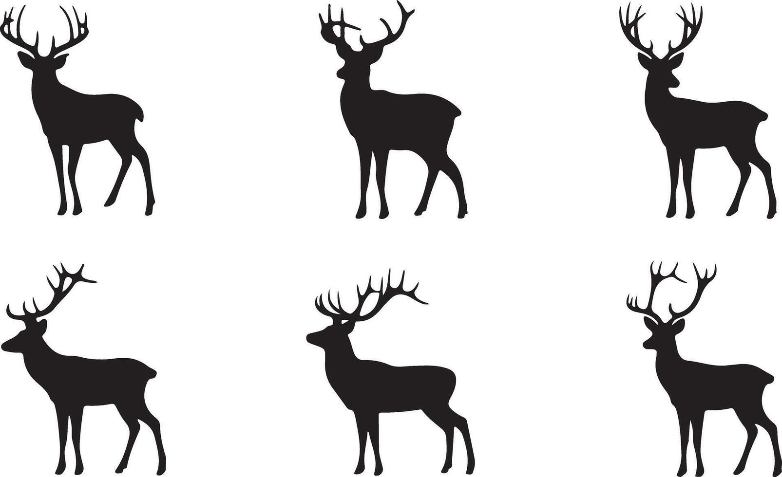 Collection of Deer silhouette vector