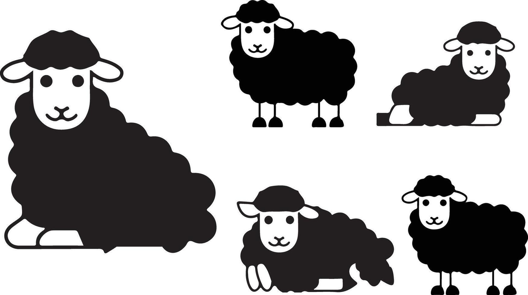 Collection of Sheep silhouettes vector