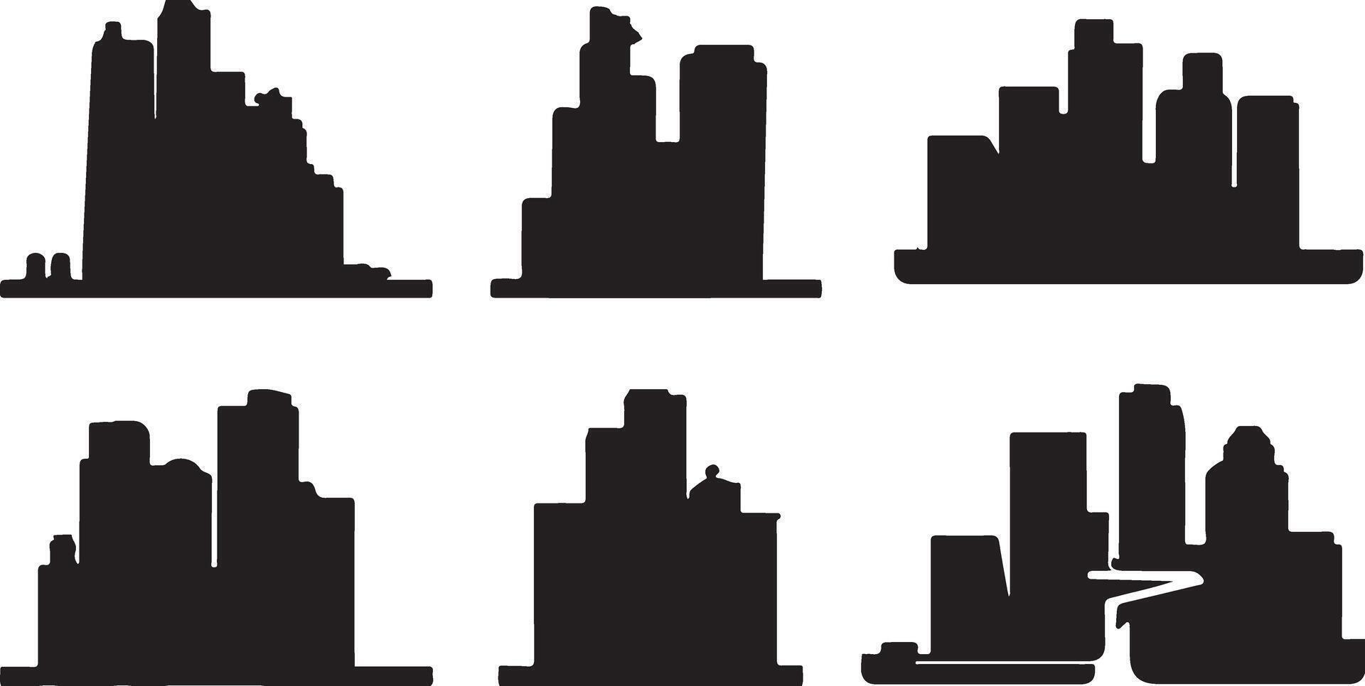 Set of City Building silhouettes vector