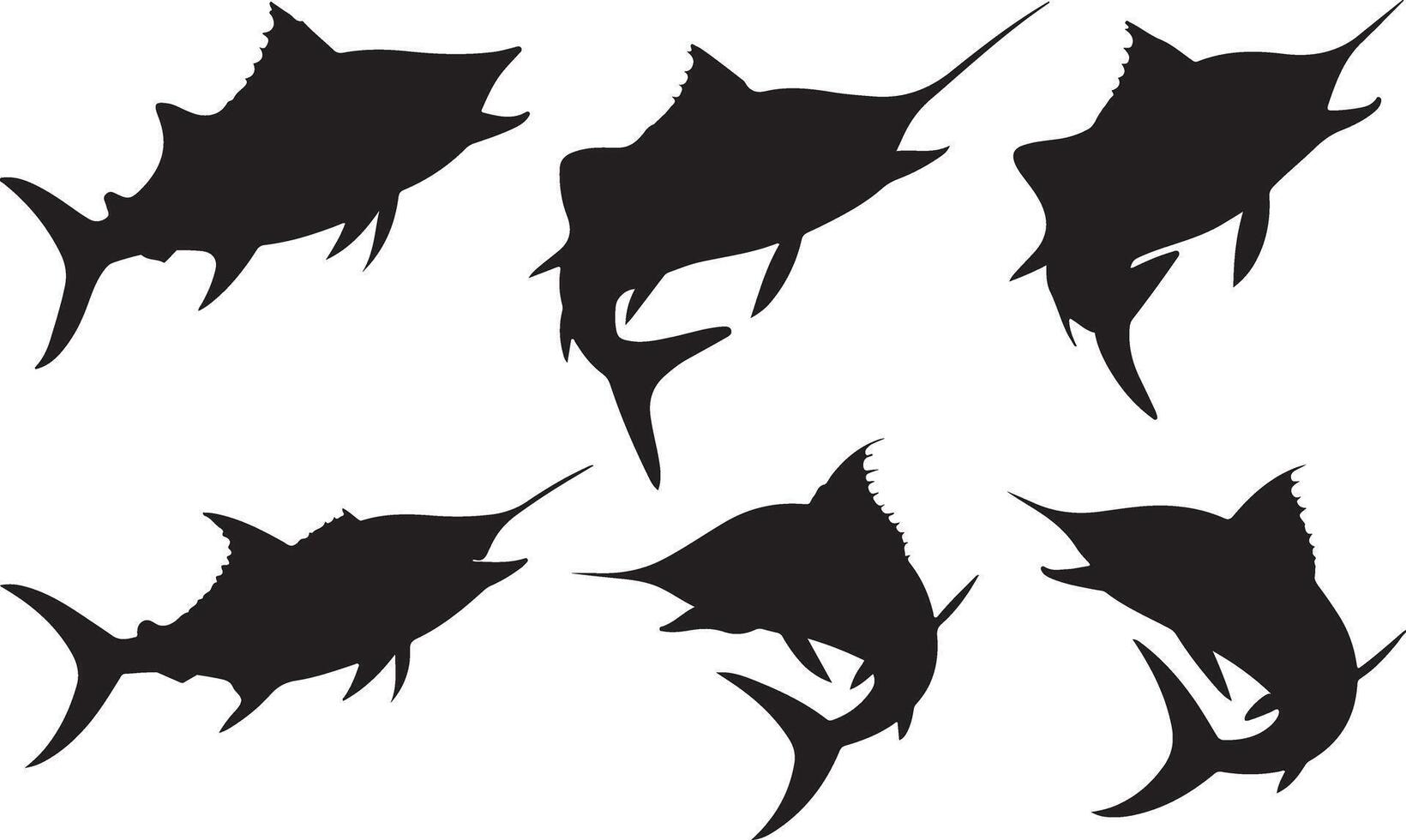Black Tarpon silhouettes vector