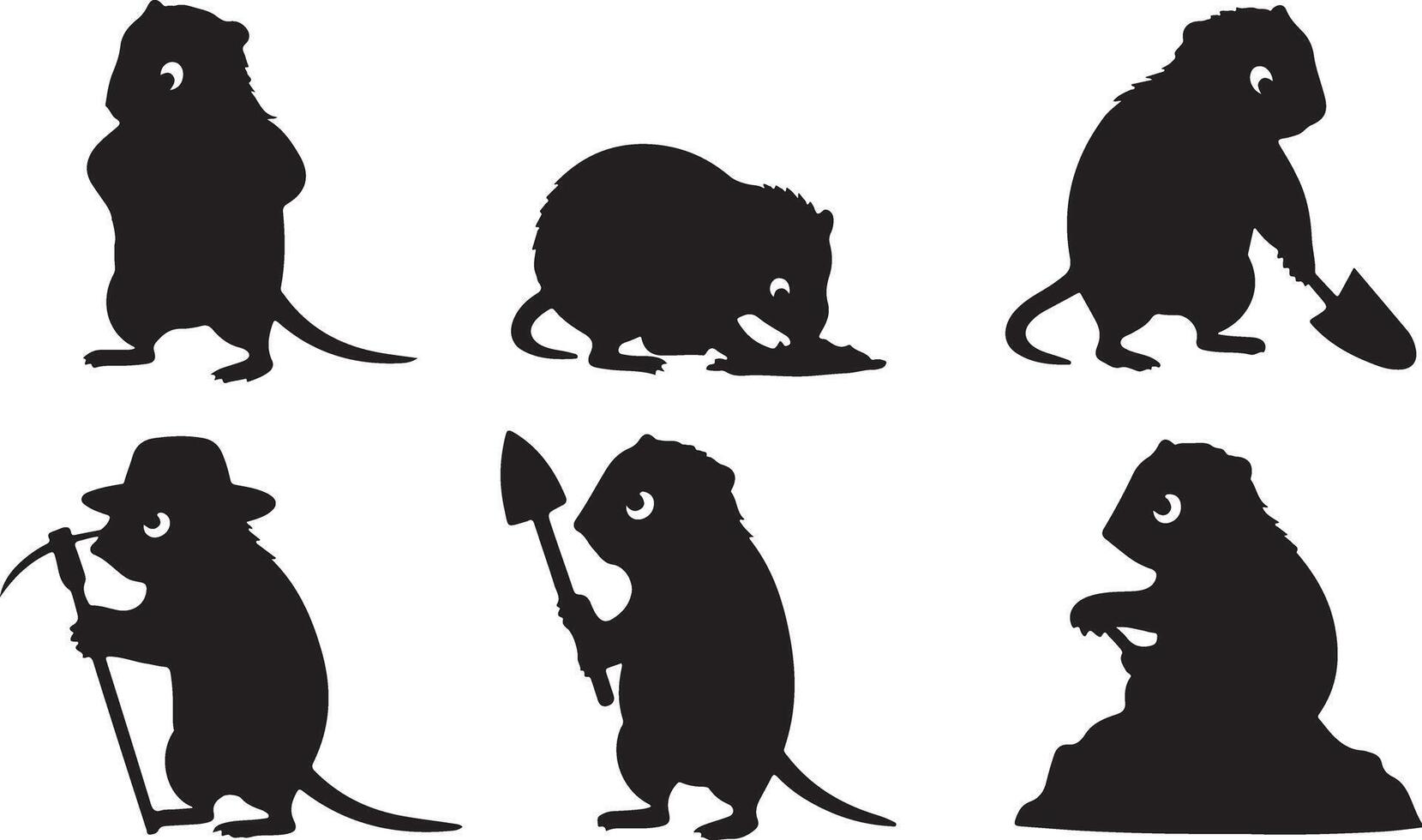 Black Mole silhouettes vector