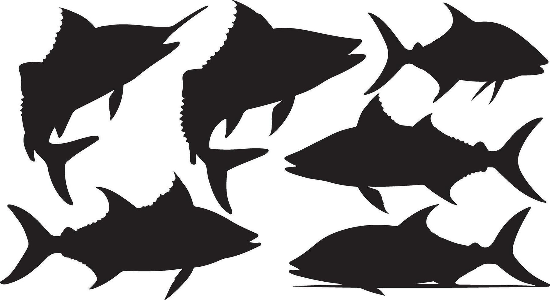 Set of Tarpon silhouettes vector