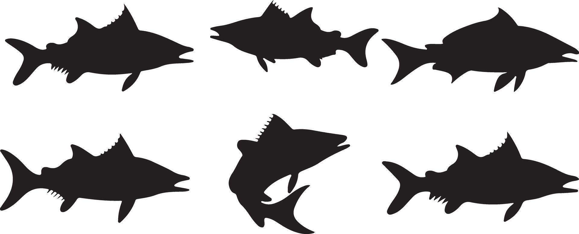 Collection of Tarpon silhouettes vector