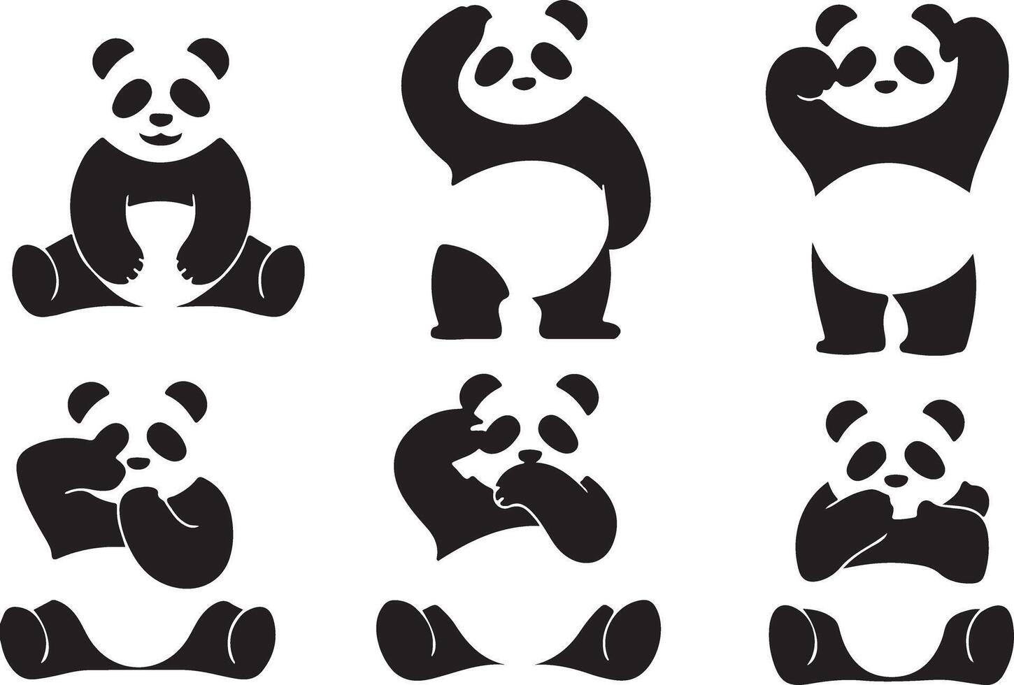 Black Panda silhouette vector