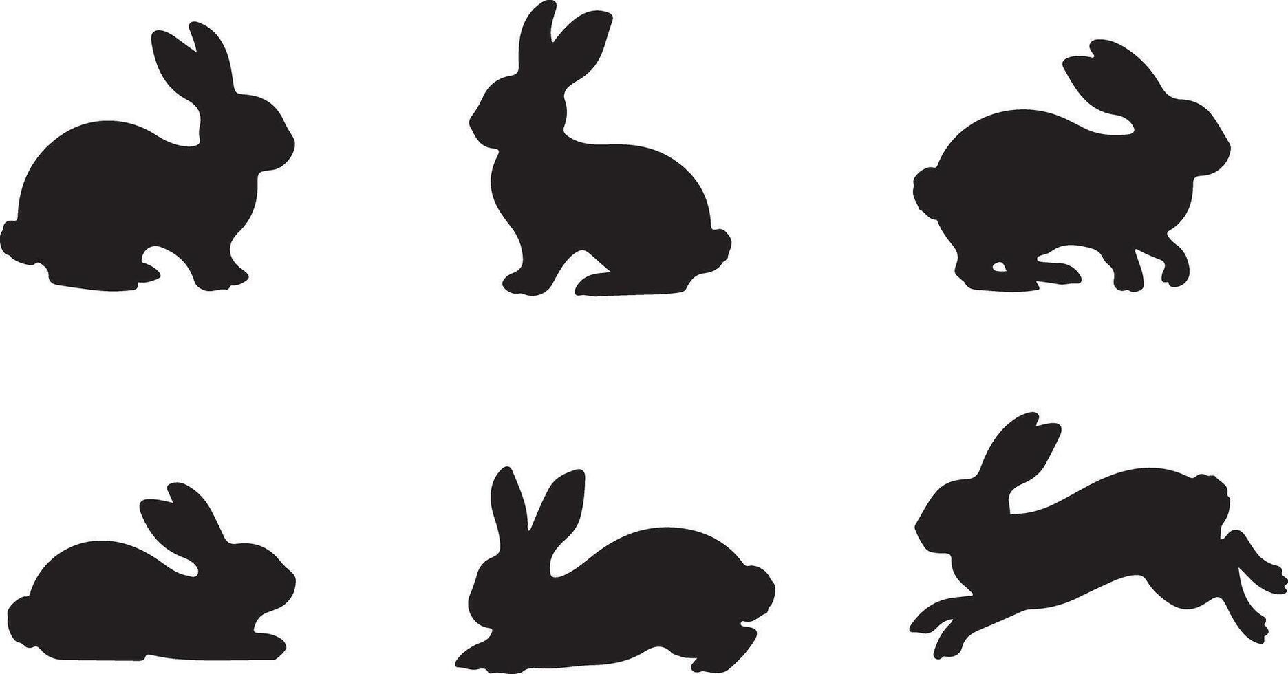 Collection of Rabbits silhouette vector
