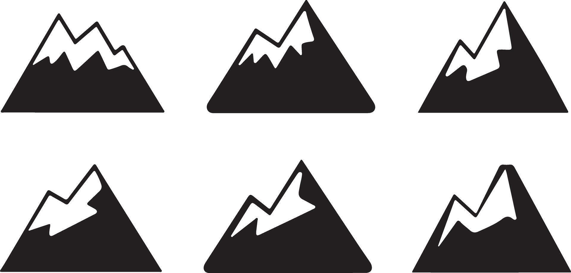 Set of Mountain silhouettes vector
